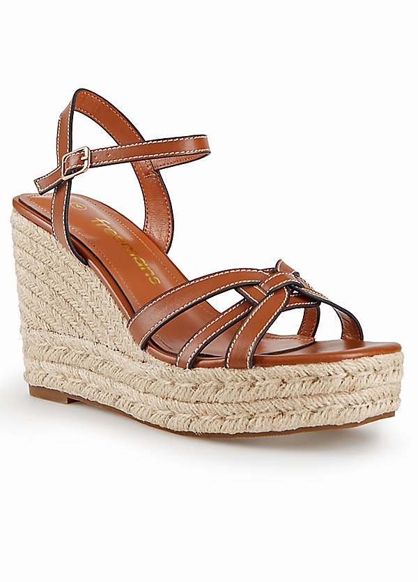 Freemans Tan Cut Out Detail Wedges