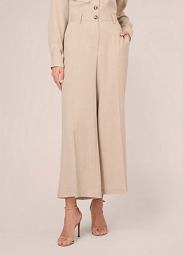 Full Wide Leg Utility Trousers with Slash Pockets by Adrianna Papell