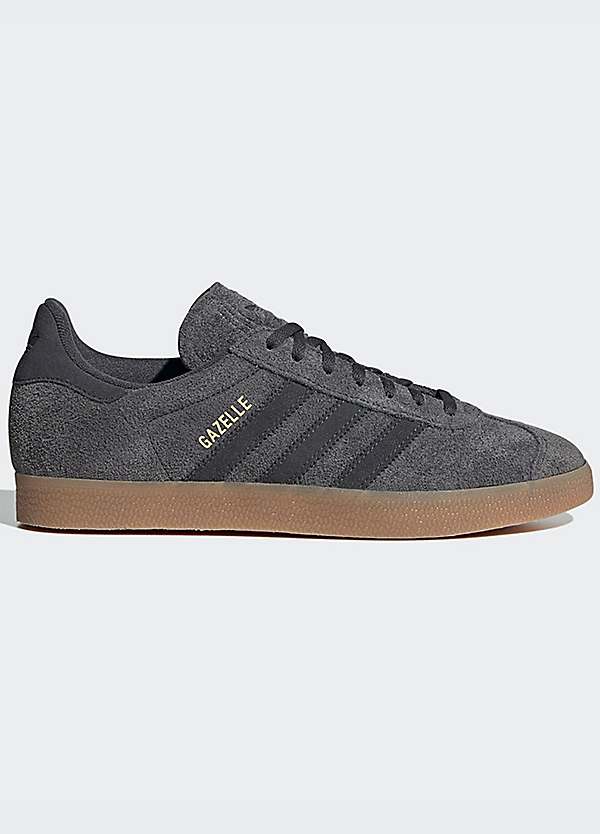 Adidas dark outlet grey gazelle trainers