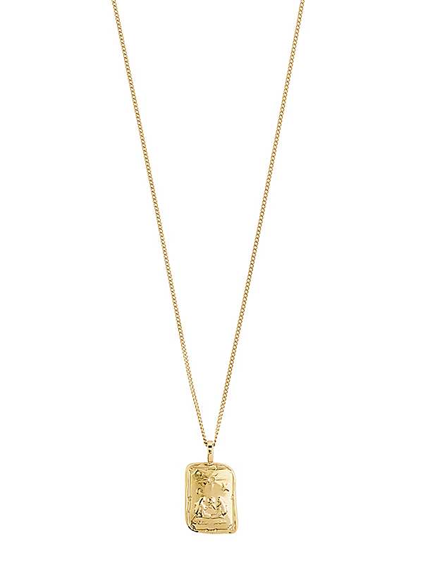 Gemini Recycled Zodiac Sign Gold-Plated Necklace by Pilgrim Look