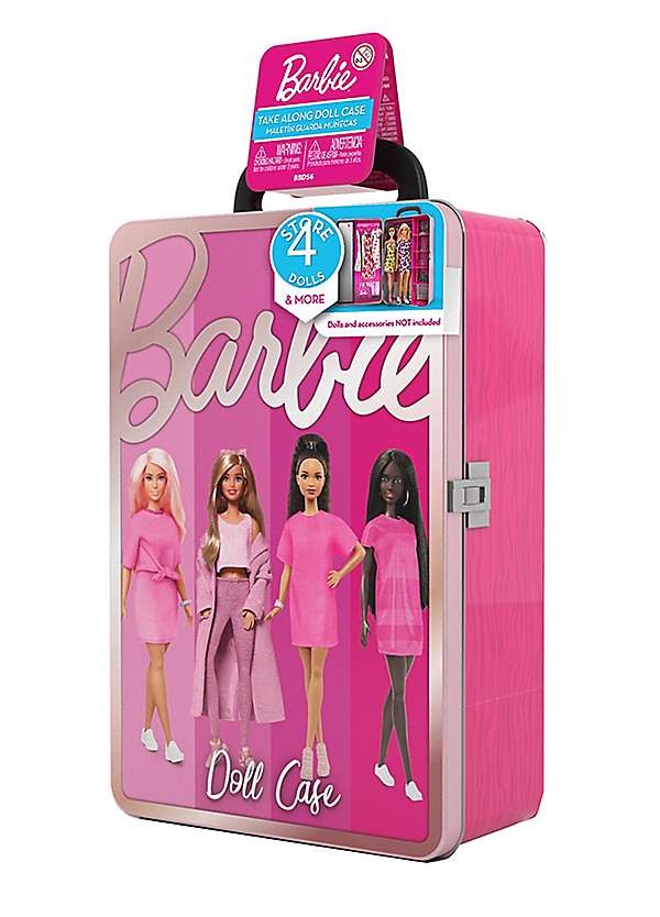 Glam Metal Wardrobe Trunk Case Stylish Storage for 4 Dolls by Barbie Look Again