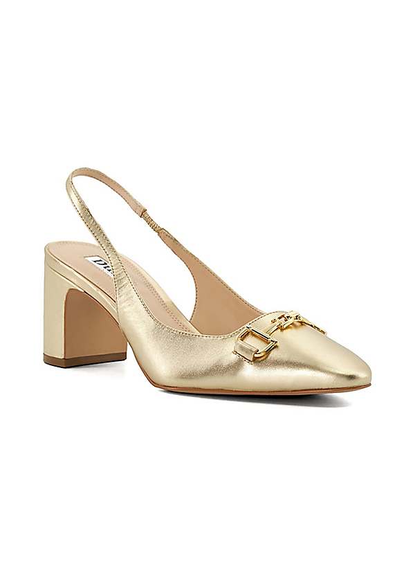 Gold court shoes dune hotsell