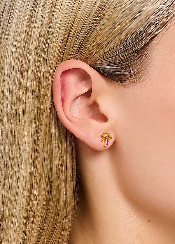 Gold Plated Palm Tree Single Ear Stud Earring by THOMAS SABO