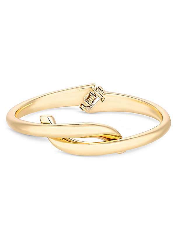 Gold Plated Polished Twisted Bangle Bracelet by Jon Richard Look