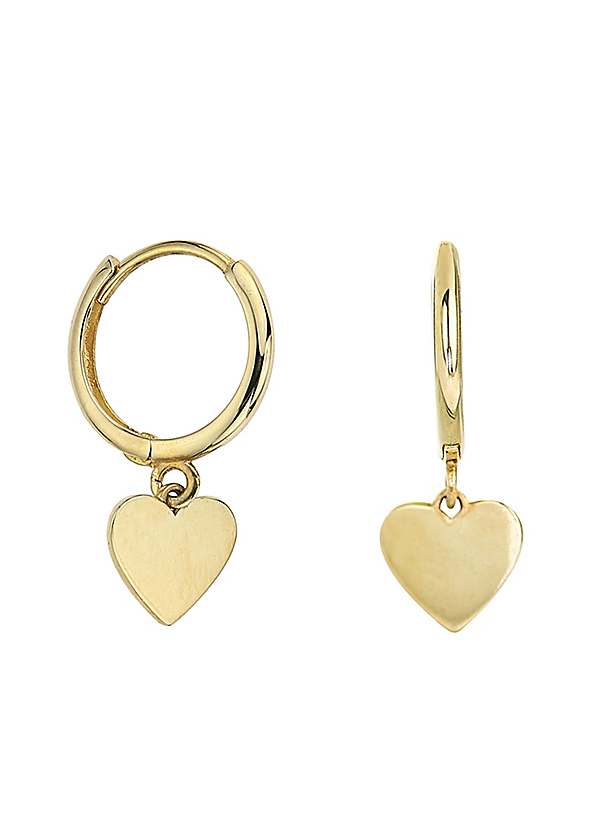 9ct gold deals heart hoop earrings