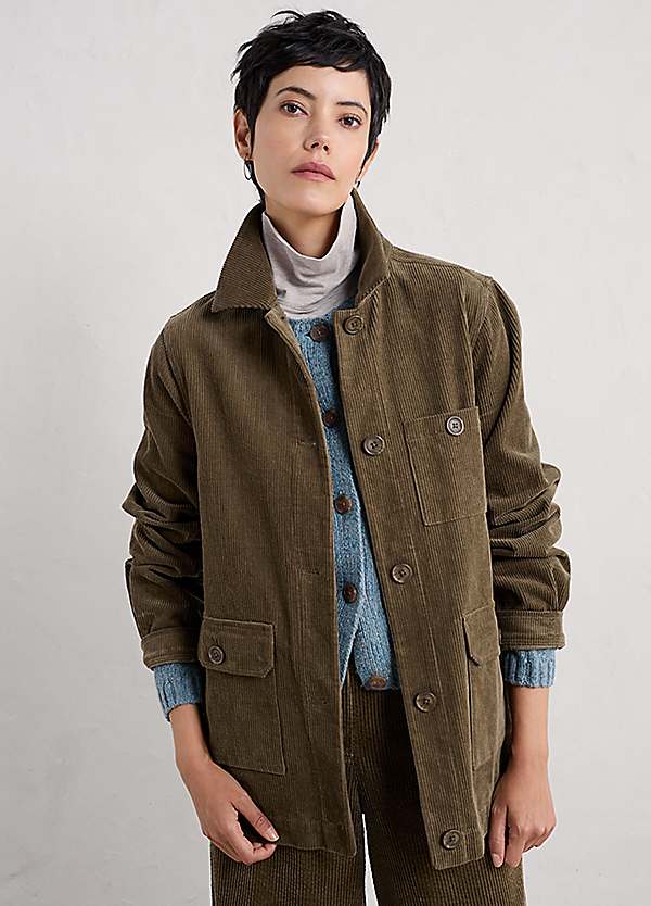 Workwear Jacket Corduroy Coat Womens Uk Seasalt Cornwall Green