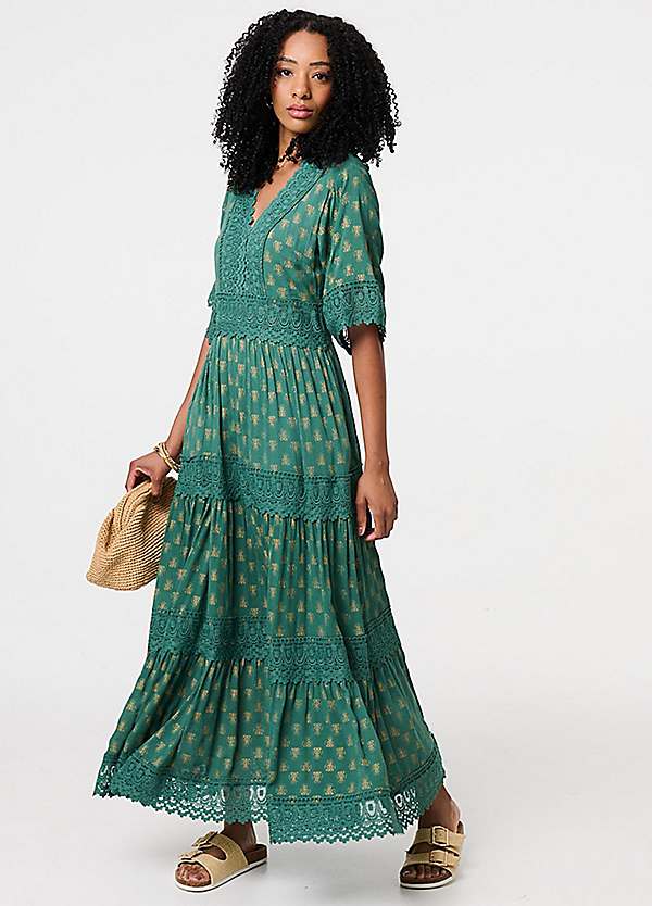 Quarter sleeve maxi dress hotsell