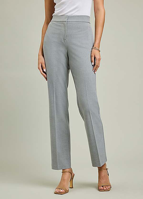 Freemans Grey Smooth Shape Straight Trousers by Freemans