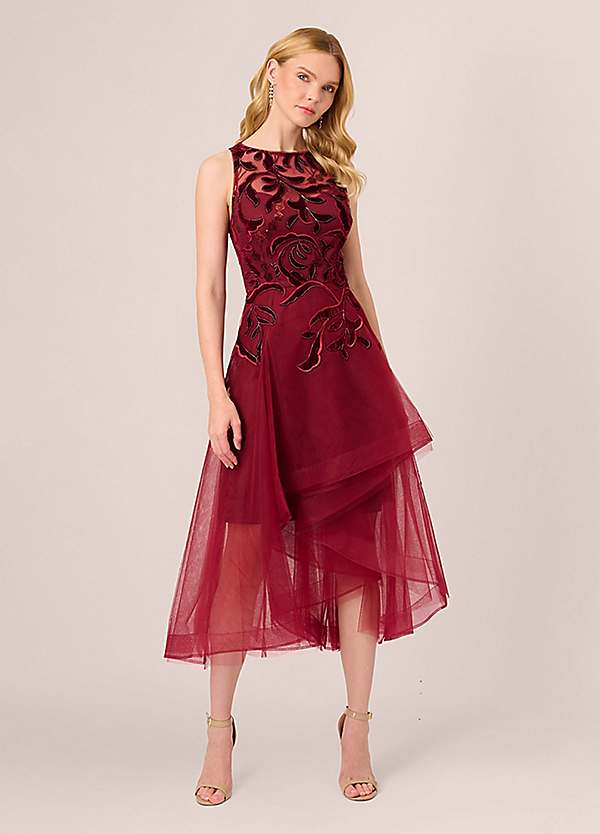 Halter Velvet Tulle Dress by Adrianna Papell Look Again