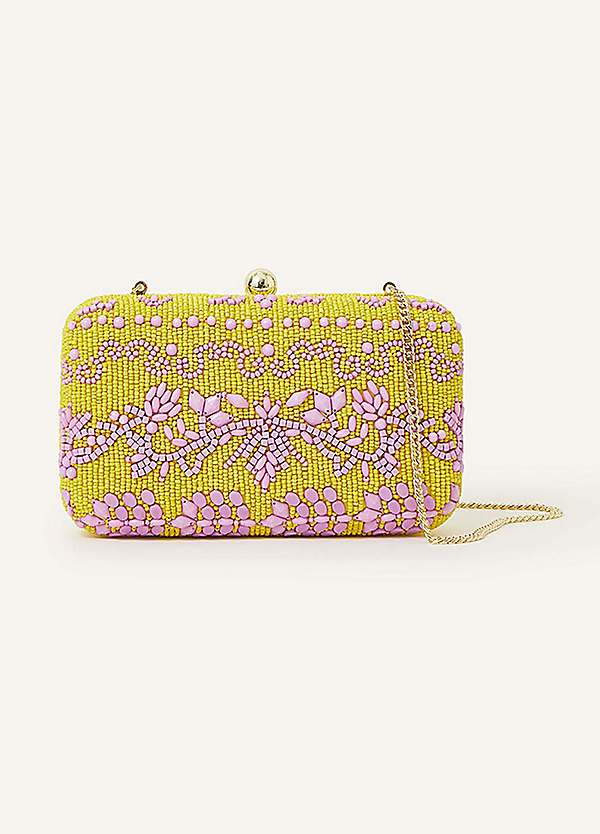 Hand Beaded Hardcase Clutch Bag by Accessorize