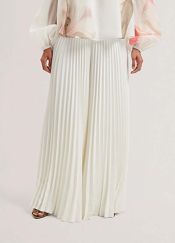 Haryx Pleated Wide Leg Crepe Trousers by Ted Baker Look Again