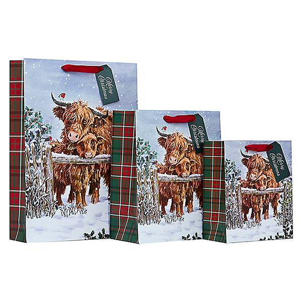 christmas cow gift bag