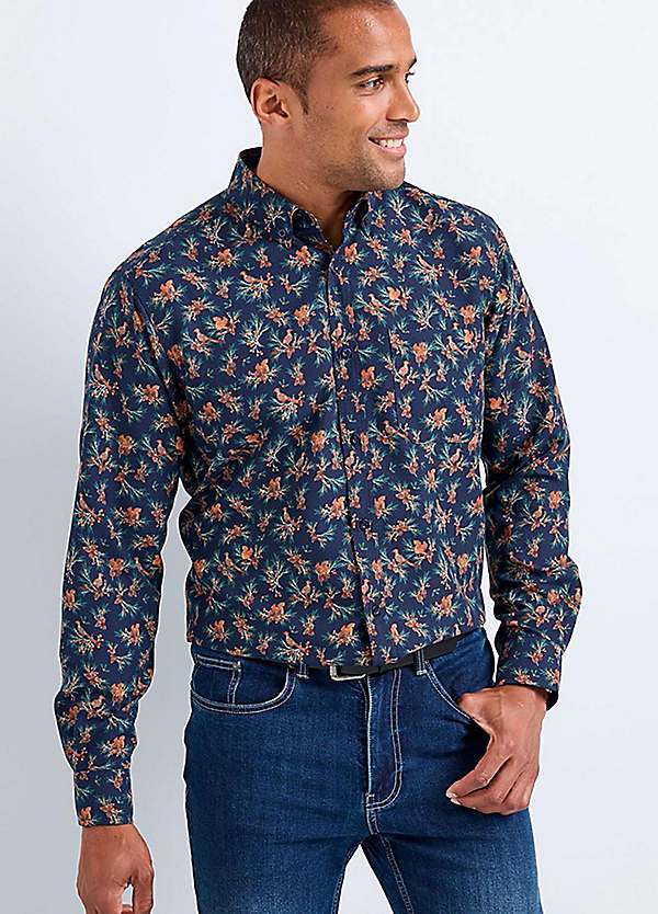 Ink Long Sleeve Soft Touch Print Shirt by Cotton Traders