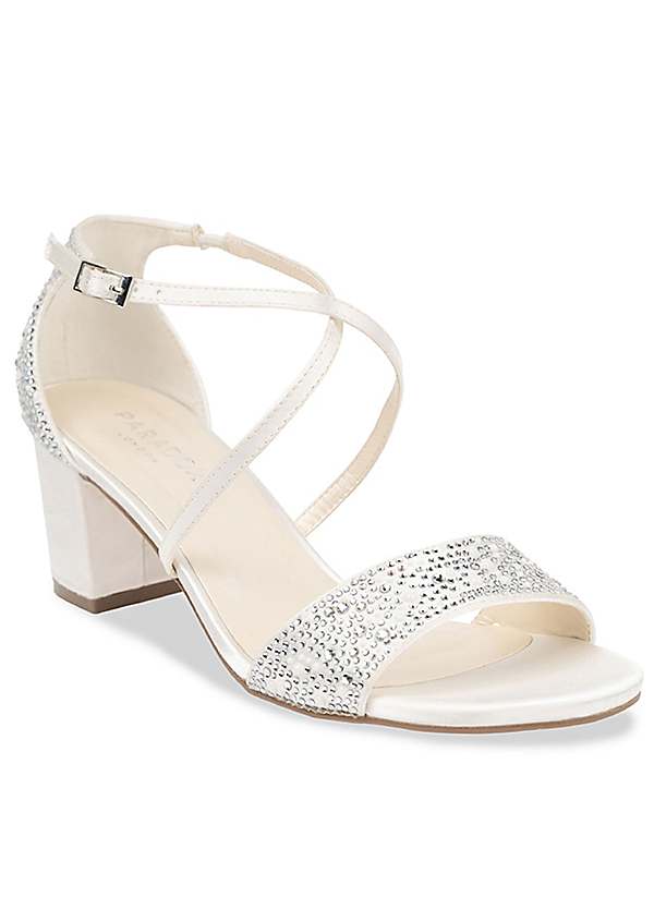 Ivory sandals mid sales heel