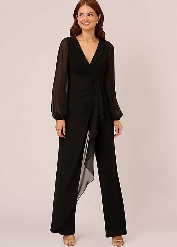 Jersey Chiffon Combo Jumpsuit by Adrianna Papell