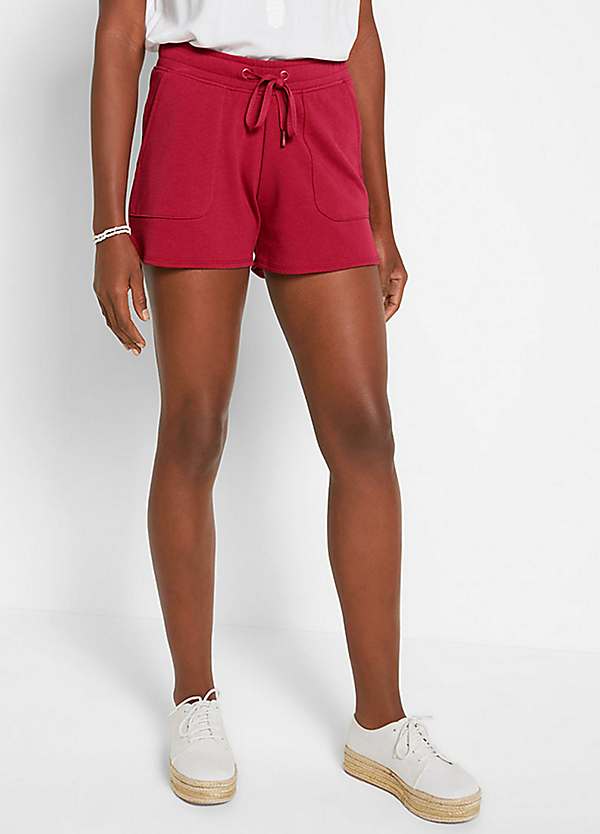 Crimson Cotton-Jersey Drawstring Shorts