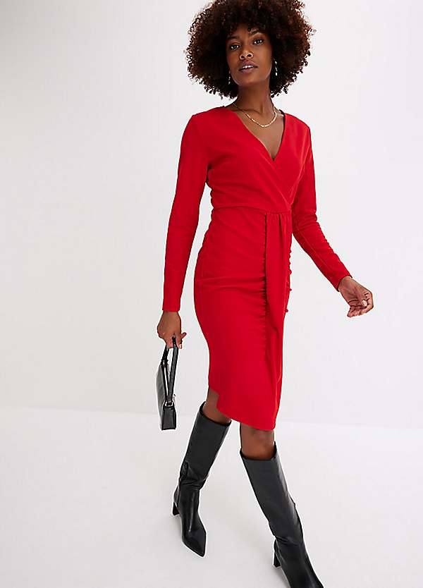 Plain red bodycon dress best sale