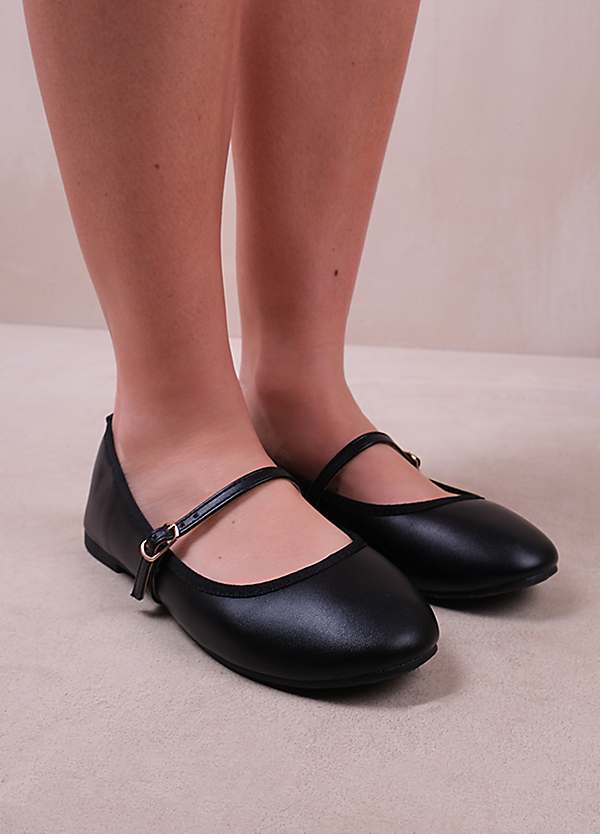Strap Ladies Black Ballet Flats Where's That From Josie Ballerina