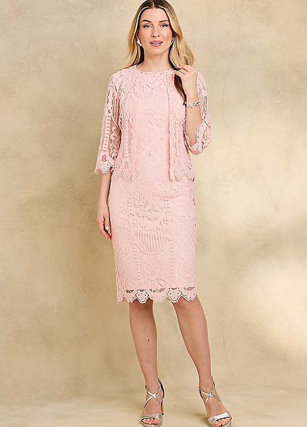 Kaleidoscope Blush Lace Dress Jacket Look Again