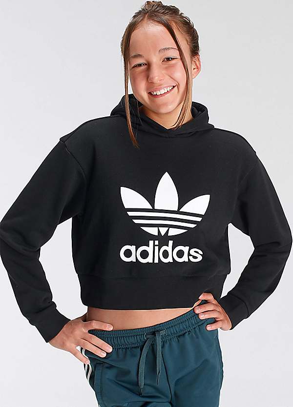 Kids \'Adicolor Cropped Hoodie\' Sweatshirt by adidas Originals | Look Again