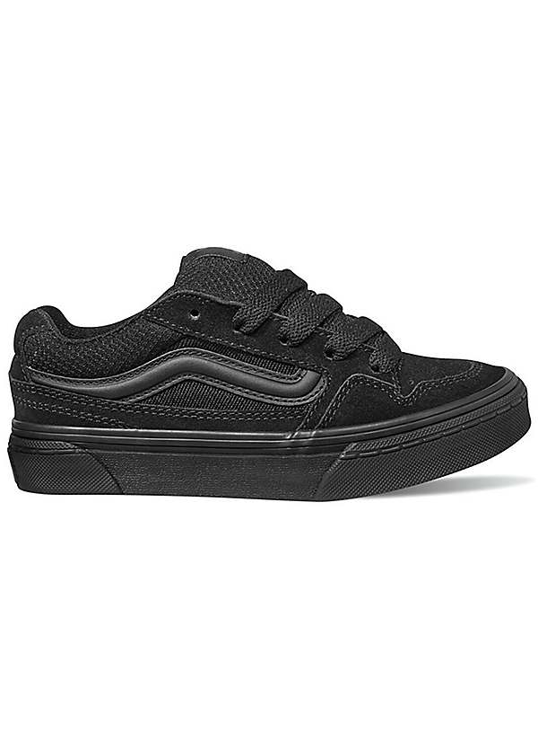 Kids Black Suede Mesh Caldrone Trainers by Vans