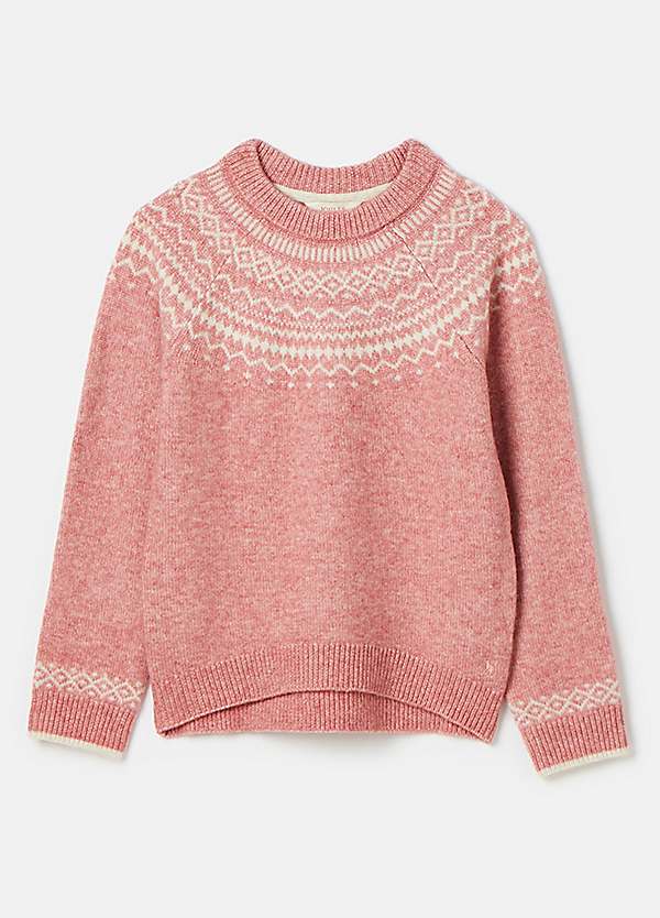 Kids Charlotte Crew Neck Pink Jumper by Joules