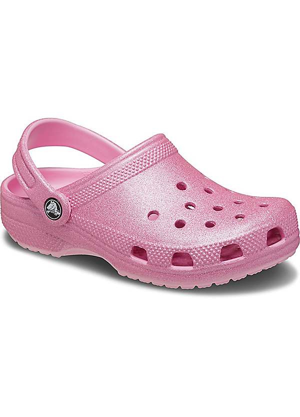 Kids Classic Glitter Pink Clogs by Crocs