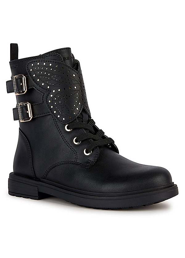 Kids black best sale lace up boots