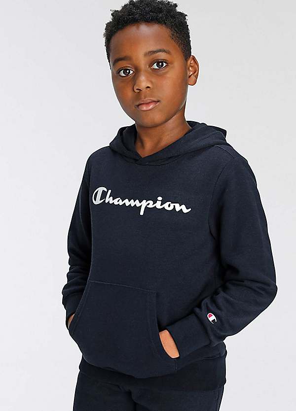 Champion logo print store hoodie