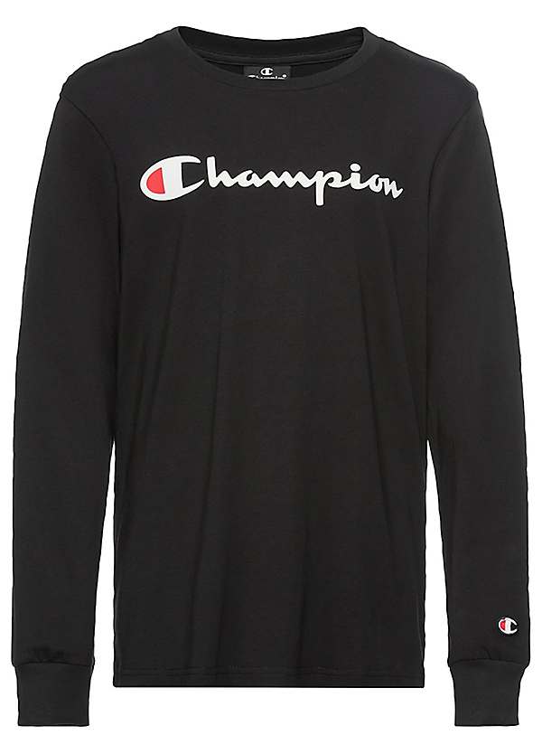 Kids Logo Print Long Sleeve T Shirt by Champion