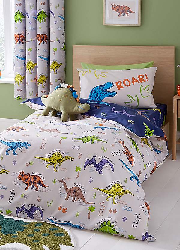 Kids Prehistoric Dinosaurs Duvet Cover Set by Catherine Lansfield Look Again