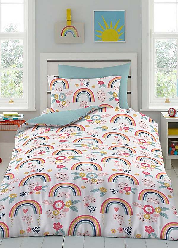 Kids Rainbow Girls Single Duvet Cover Set by Gaveno Cavailia Look Again