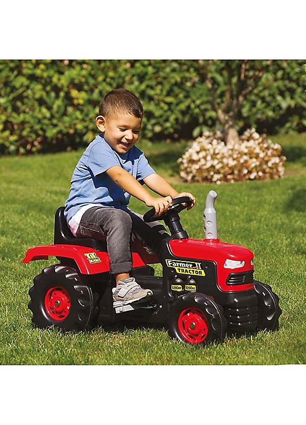 Kids Tractor Pedal Operated Ride On Red by Dolu Look Again