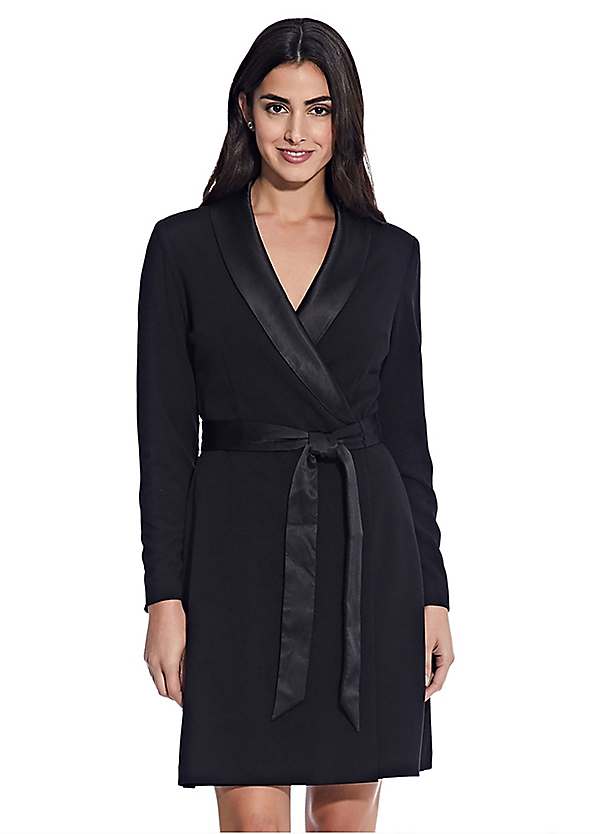 Knit Crepe Tuxedo A Line Dress by Adrianna Papell Look Again