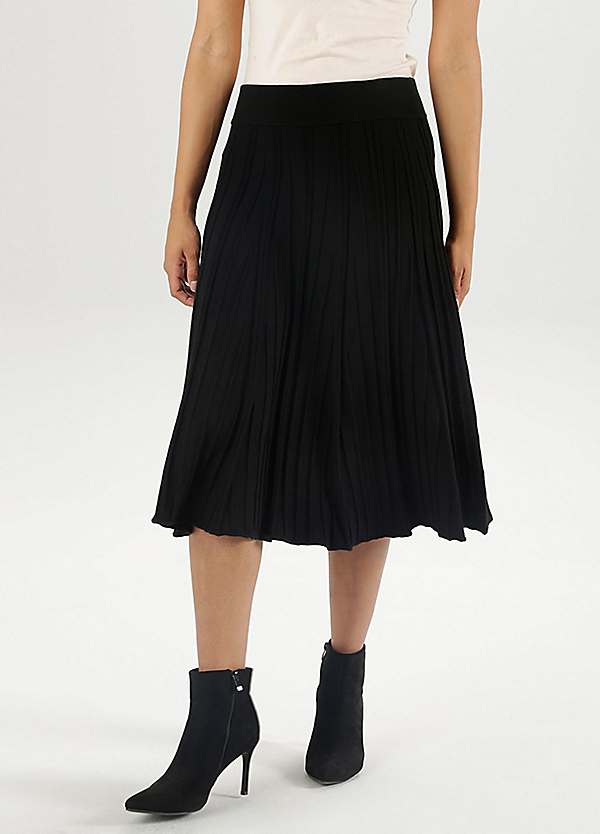 Knitted Pleated Midi Skirt by Aniston Look Again