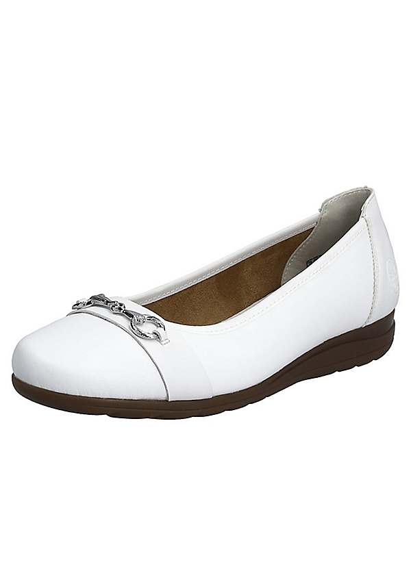 L9360 Ladies White Slip On Shoes by Rieker