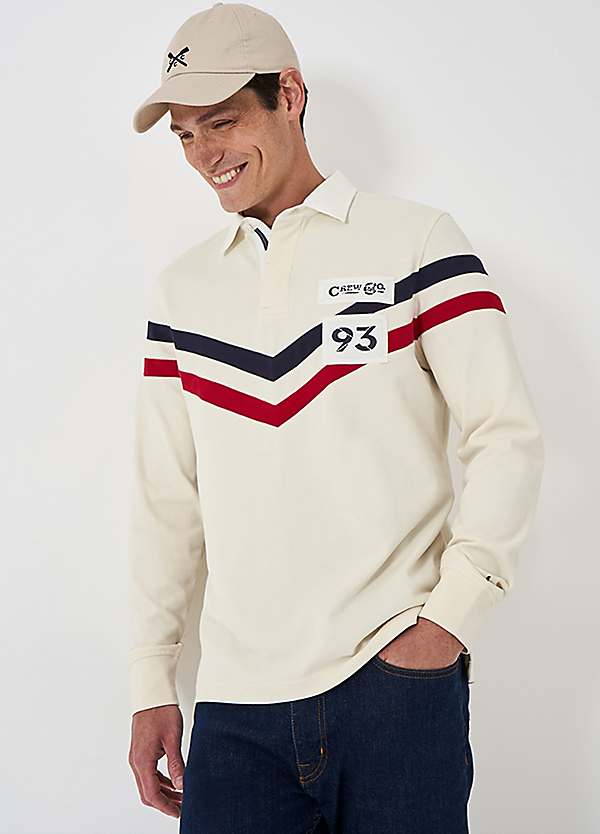 LS Double V Stripe Rugby by Crew Clothing Company Look Again - Main Image