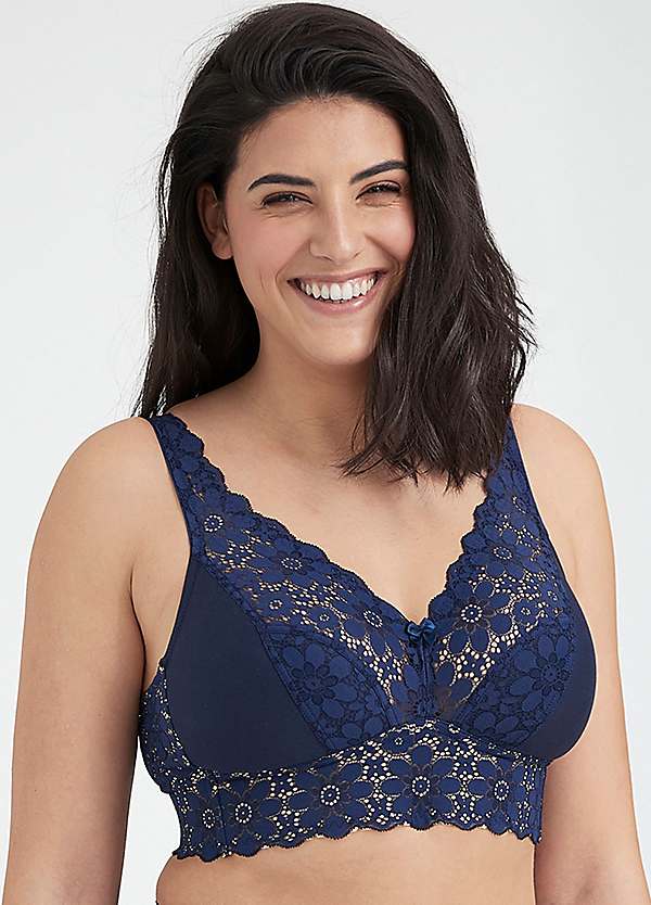 Cotton Lace front-fastening bra – made from cotton and lace – Miss Mary