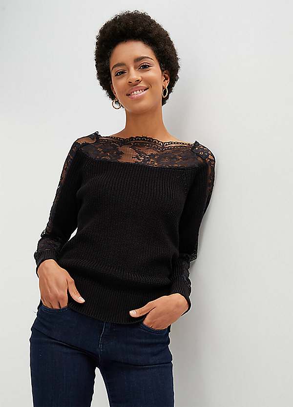 Lace trim jumper best sale