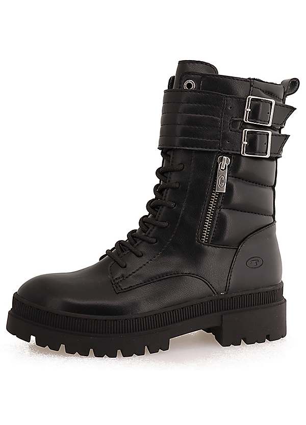 Lace-Up Biker Boots by Tom Tailor