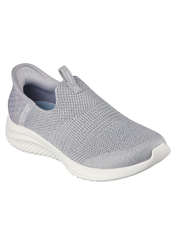 Ladies Grey Slip ins Ultra Flex 3.0 Smooth Step Trainers by Skechers Look Again