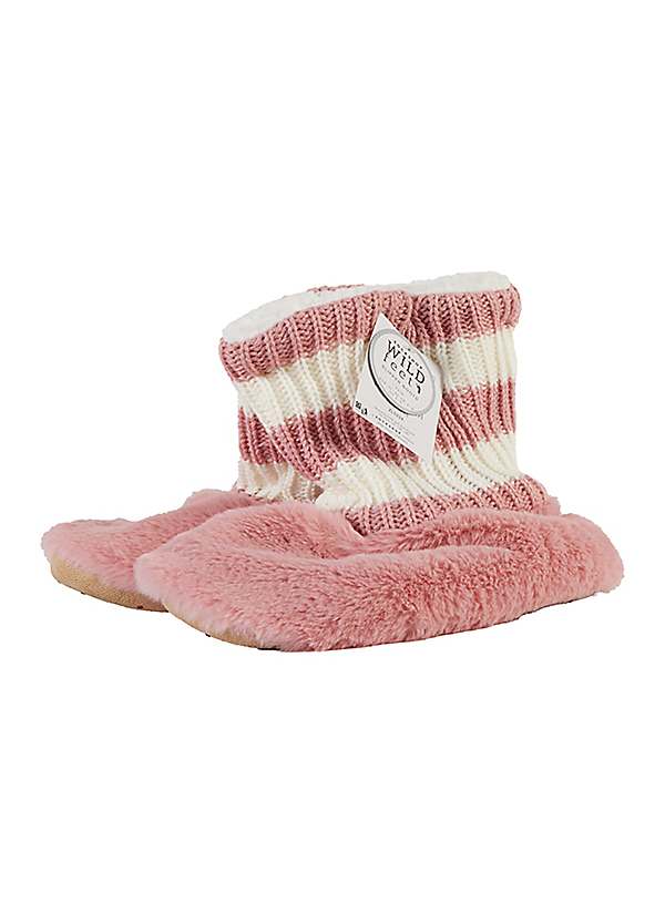 Ladies Pink Bootie Slippers by Wild Feet