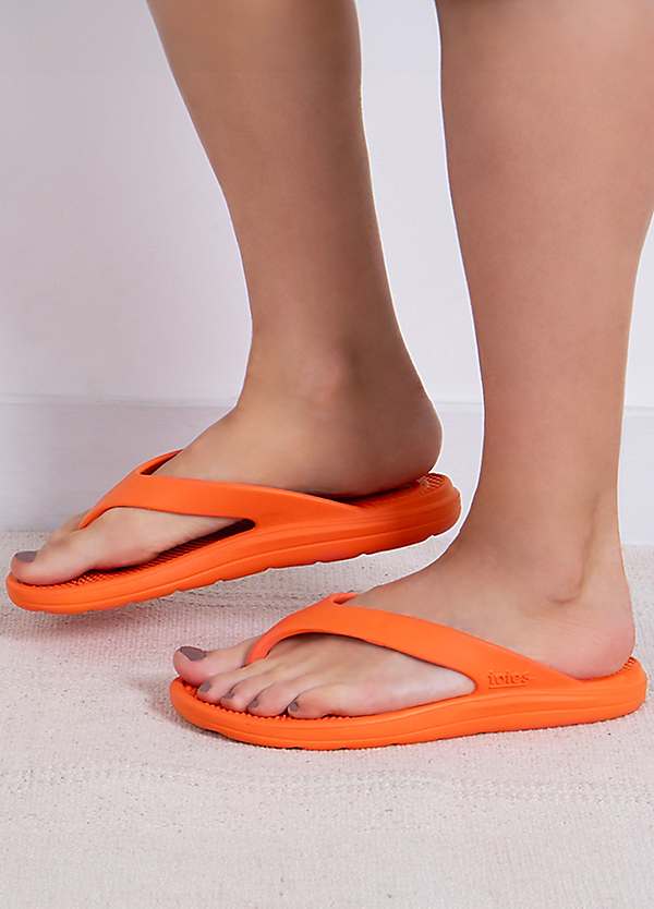 Orange flip flops womens on sale