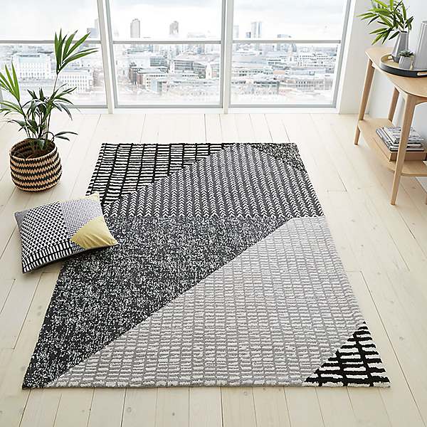 Larsson Geo Rug - Grey by Catherine Lansfield