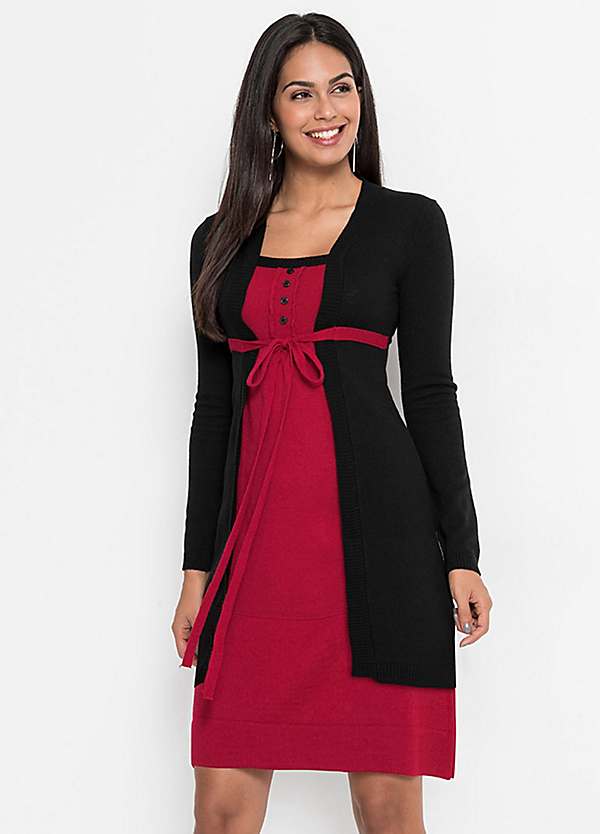 Cocktail dress with store cardigan