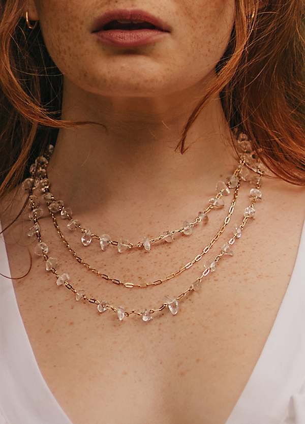 Layered Quartz Waterfall Necklace by Xander Kostroma Look Again