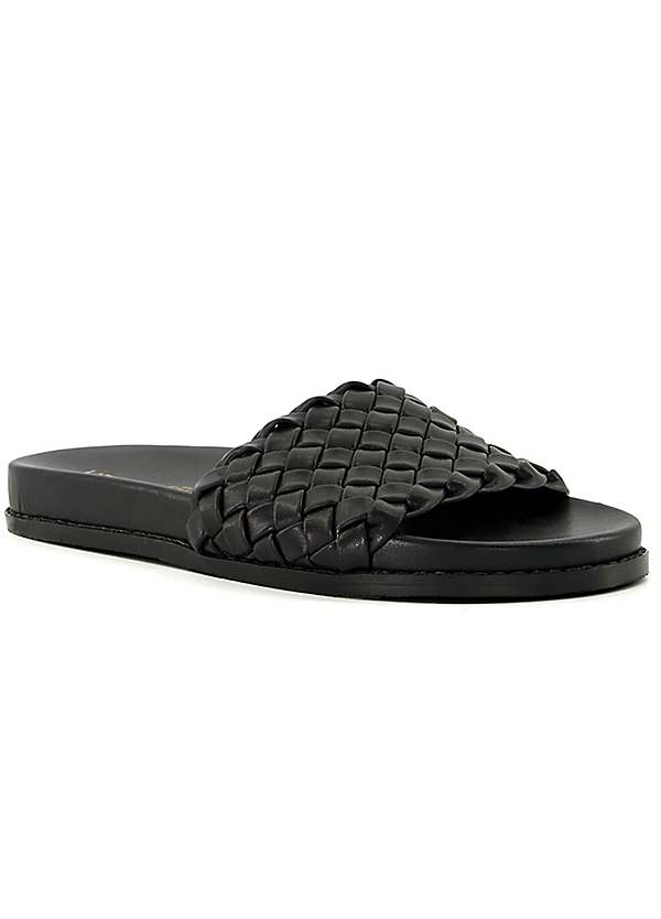 Black woven hot sale sandals