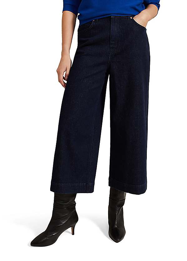 Leyla Dark-Wash Denim Culottes by Phase Eight Look Again
