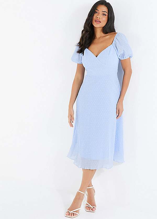 Light blue chiffon dress with clearance sleeves