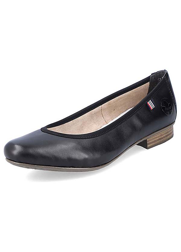 Logo Block Heel Ballerinas by Rieker Look Again